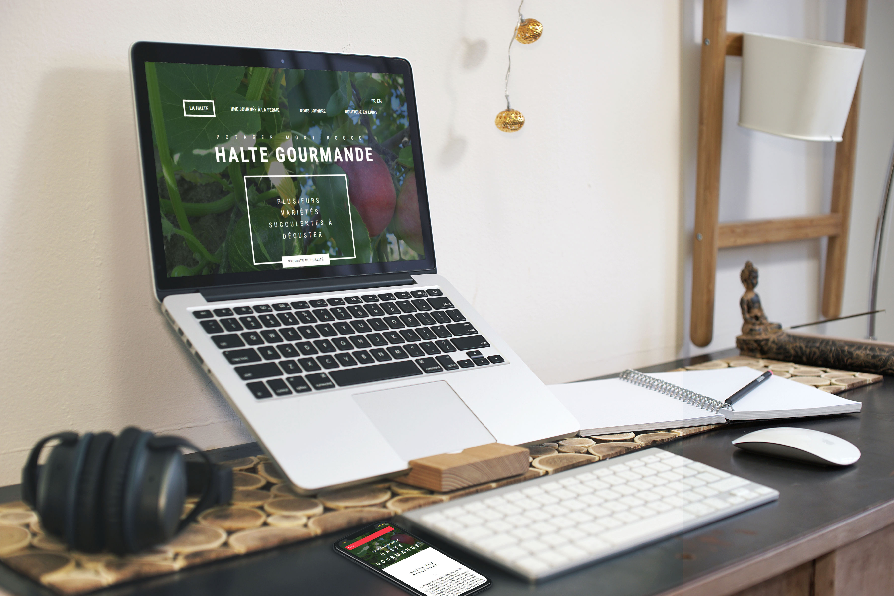 Réalisation du site web Potager Mont-Rouge Halte Gourmande
